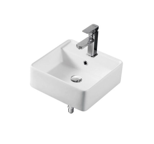 EC4014W Gloss White Ceramic Basin 400x400x150mm