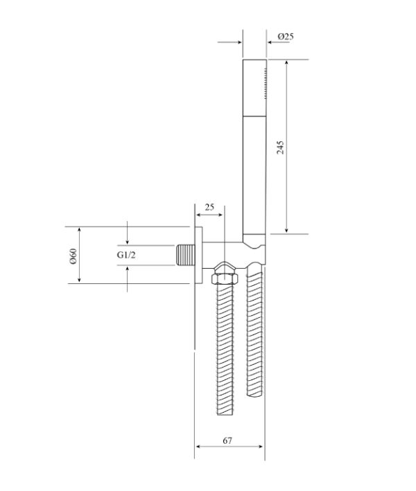 BV-R03SHRTGM Gun Metal Shower Rail