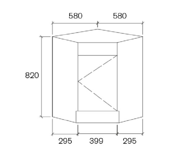 SGPC6060 Gloss White Freestanding Corner Vanity with Polymarble Top - 600x600mm