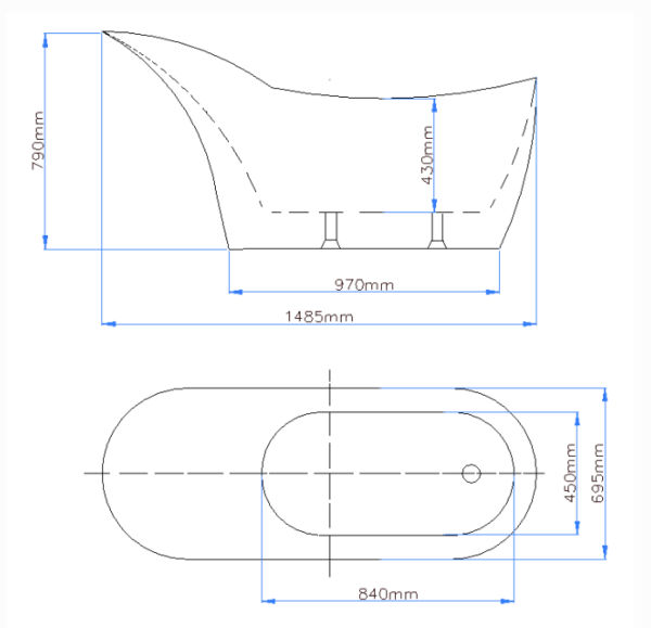 CEKBT-8 - Freestanding Bath 1400/1500/1700mm