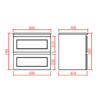 2 CEFMW600WH Matt White Wall Hung Vanity Double Drawers 600x460mm