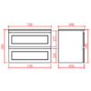 2 CEFMB750WH Matt Black Wall Hung Vanity Double Drawers - 750x460mm