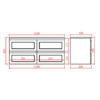 2 CEFMB1200WH Matt Black Wall Hung Vanity Four Drawers - 1200x460mm