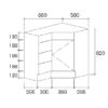 222 SGPC9060 Gloss White Freestanding Corner Vanity with Polymarble Top - 900x600mm