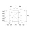 222 SGPC9090 Gloss White Freestanding Corner Vanity with Polymarble Top - 900x900mm