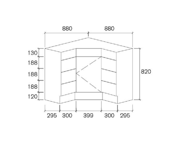 SGPC9090 Gloss White Freestanding Corner Vanity with Polymarble Top - 900x900mm