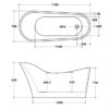 CEKBT-8BK - Black & White Freestanding Bath 1700mm