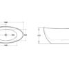 222 CEKBT-4BK - Black & White Freestanding Bath 1500/1660mm