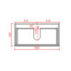 3 CEFMW900WH Matt White Wall Hung Vanity Double Drawers - 900x460mm