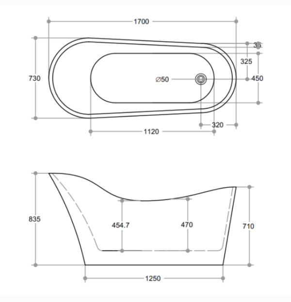 CEKBT-8 - Freestanding Bath 1400/1500/1700mm