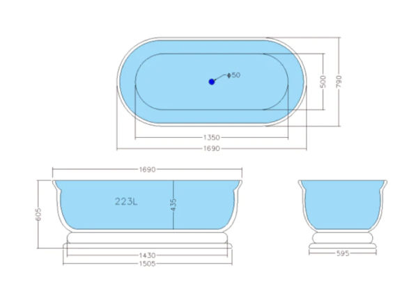 CEFBT - Freestanding Bath 1690mm