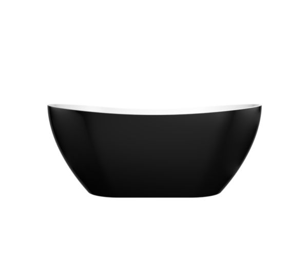 CEKBT-4BK - Black & White Freestanding Bath 1500/1660mm