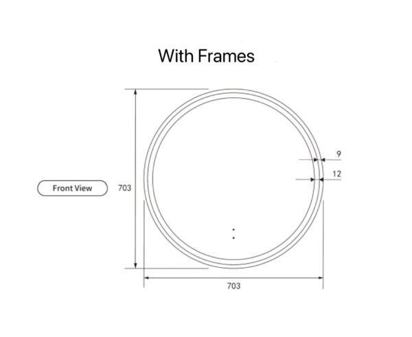AU-LMWIN-700 Round LED Mirror 700mm