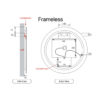 700 frameless 2 AU-LMWIN-700 Round LED Mirror 700mm