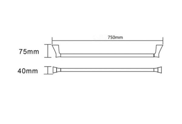 EXON Chrome Single Towel Rail 750mm
