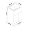 BRC-T35A 1 BM-T35A Laundry Trough With Cabinet 35L 555x455mm