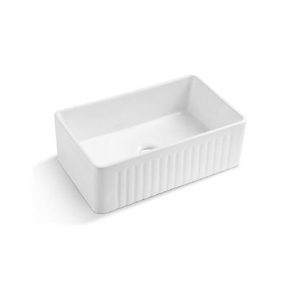 64L EC7645 BUTLERS Single Bowl Ceramic Kitchen/Laundry Sink 765x455mm