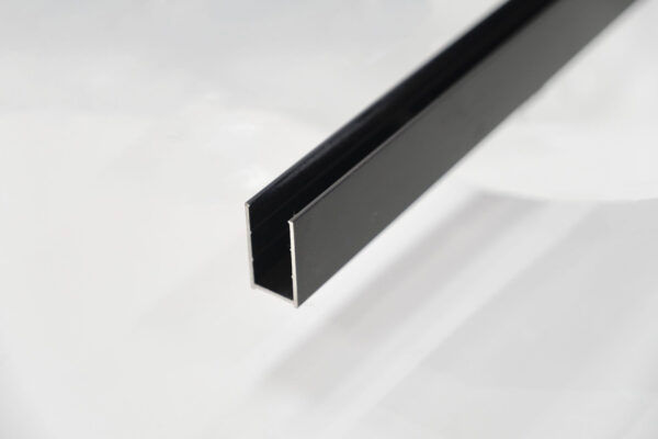 SS17 - Black Semi Frameless Front & Return Shower Screen - 1150x850mm (Suit On 1200x900 Base)