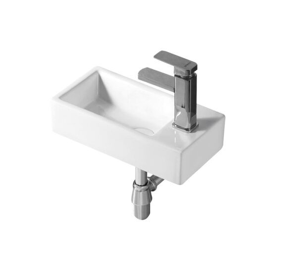 EC4020WR Gloss White Ceramic Basin 400x200x105mm - Right
