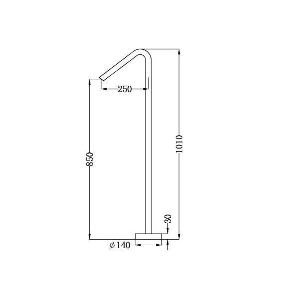 NRO221903AGR MECCA Graphite Freestanding Bath Spout