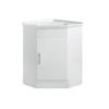 PC6060 SGPC6060 Gloss White Freestanding Corner Vanity with Polymarble Top - 600x600mm
