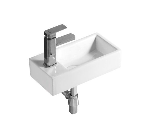 EC4020WL Gloss White Ceramic Basin 400x200x105mm - Left