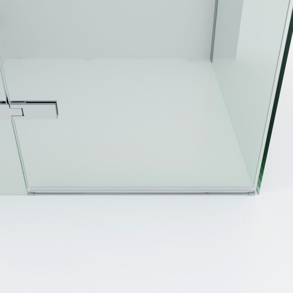 SS08 - Chrome Frameless Shower Screen with Wall Brackets - 1200x900mm