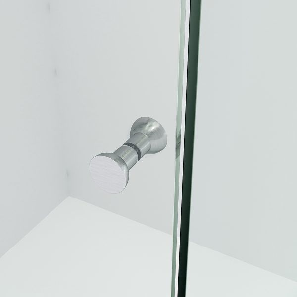 SS08 - Chrome Frameless Shower Screen with Wall Brackets - 1200x900mm