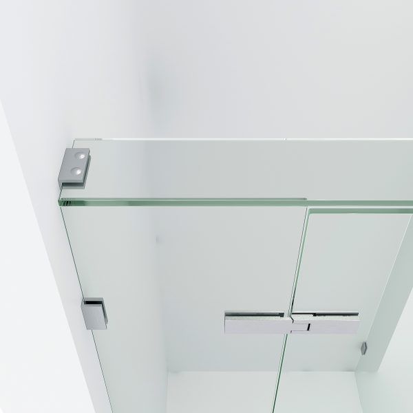 SS08 - Chrome Frameless Shower Screen with Wall Brackets - 1200x900mm