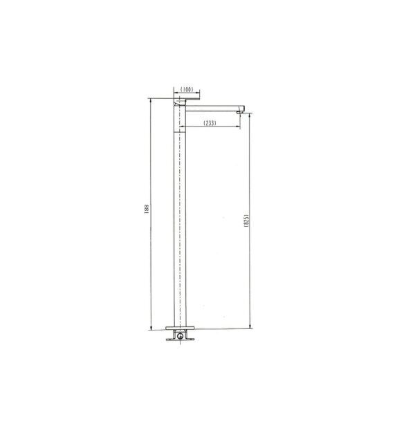 ASL-127 Chrome Square Floor Mixer