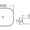 WB 2142 3 EC2142 Gloss White Ceramic Basin 490x395x150mm
