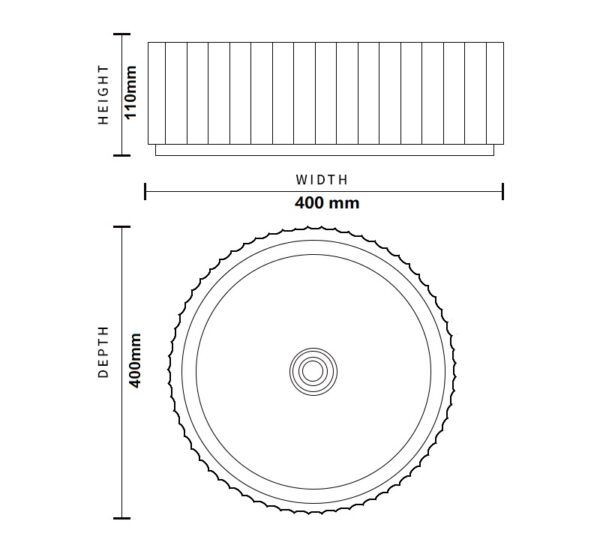 EC4011BK Matte Black Artificial Stone Basin 400x400x110mm