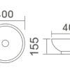 WB 4030 3 EC4030 Gloss White Ceramic Basin 400x400x155mm