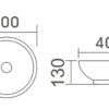 EC4030M Matte White Ceramic Basin 400x400x130mm
