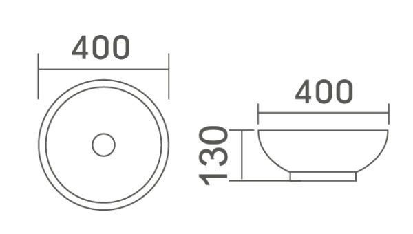 EC4030M Matte White Ceramic Basin 400x400x130mm
