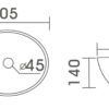 WB 4047 3 EC4047 Gloss White Ceramic Basin 405x330x140mm