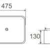 WB 4737 3 EC4737 Gloss White Ceramic Basin 475x365x130mm