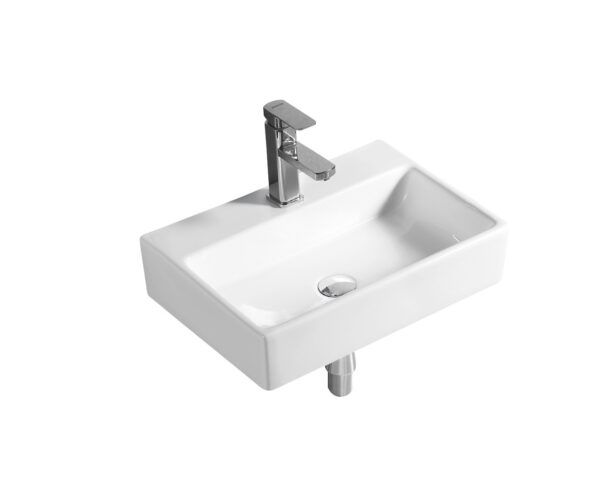 EC5136W Gloss White Wall Hung Ceramic Basin 510x360x120mm