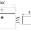 WB 6042S 3 EC6042S Gloss White Ceramic Basin 500x420x130mm