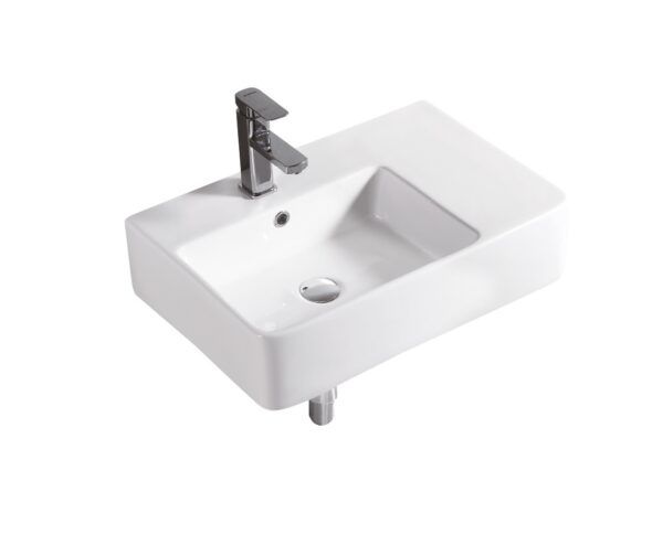 EC6141WL Gloss White Ceramic Basin 615x420x160mm - Left