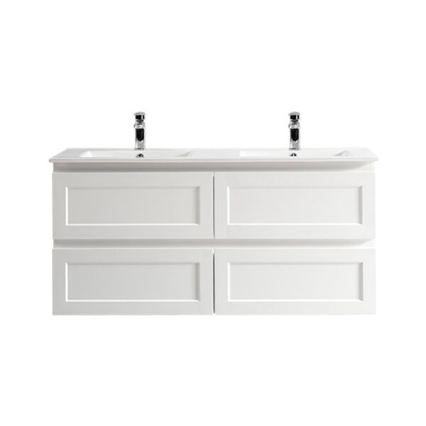 CEFMW1200WH Matt White Wall Hung Vanity Four Drawers - 1200x460mm
