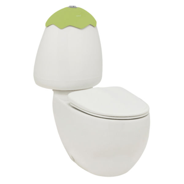 Johnson Suisse Egg Junior Close Coupled Suite, Different Colours Cistern Lid, Extended Pan Connector