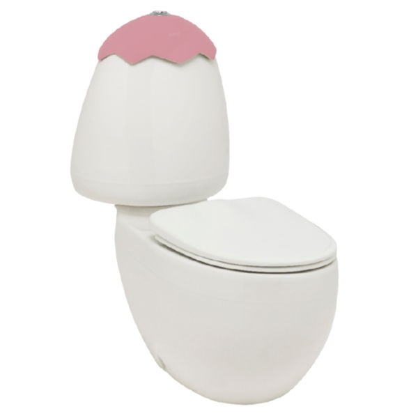 Johnson Suisse Egg Junior Close Coupled Suite, Different Colours Cistern Lid, Extended Pan Connector