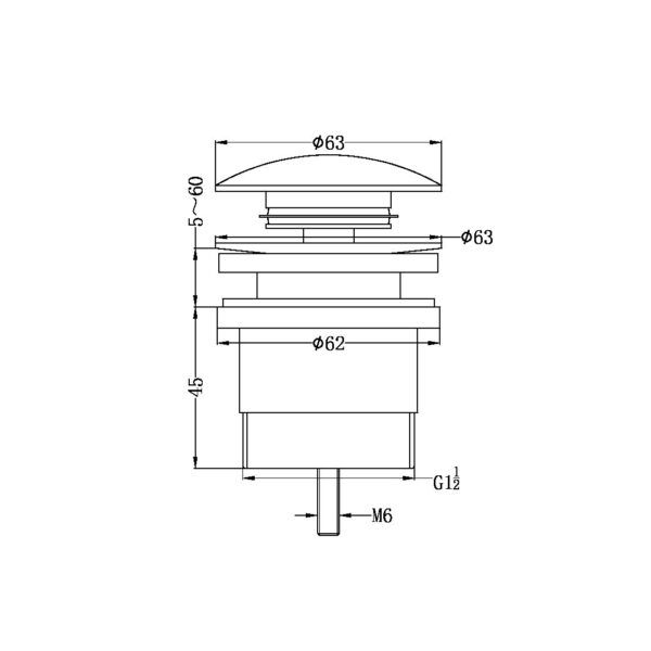 NRO706 Universal Basin Pop Up Waste  - Different Colors