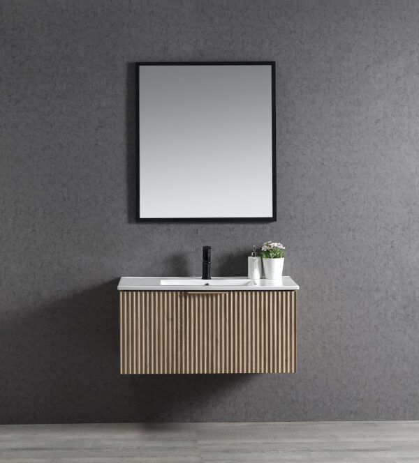 ECVIVO-750 Wooden Finish Wall Hung Vanity - 750x460mm