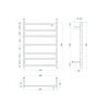 Thermogroup 240Volt Straight Gun Metal Heated Towel Rail Round SR44MGM 600mm