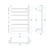 111 Thermogroup 240Volt Straight Satin White Heated Towel Rail Round BS44MW 600mm