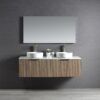 111 ECVIVO-1500 Wooden Finish Wall Hung Vanity Double Basins - 1500x460mm