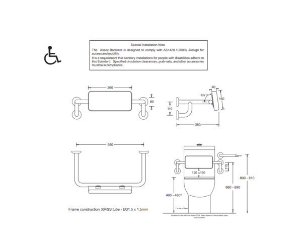 Johnson Suisse BR1002 Assist Back Rest Support
