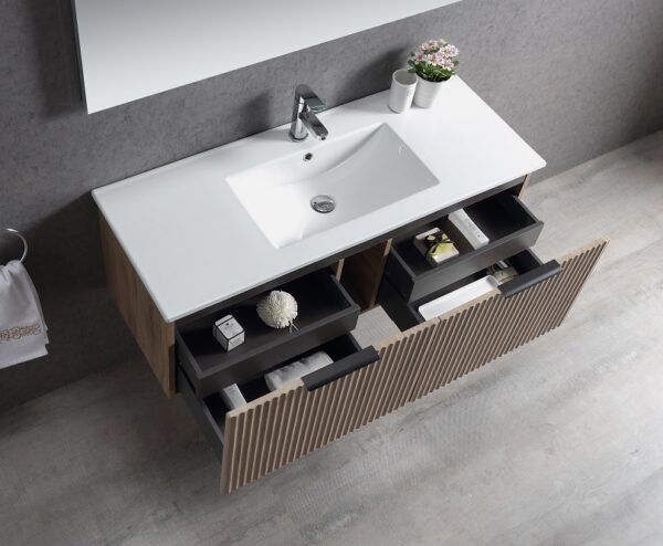 ECVIVO-1200 Wooden Finish Wall Hung Vanity - 1200x460mm